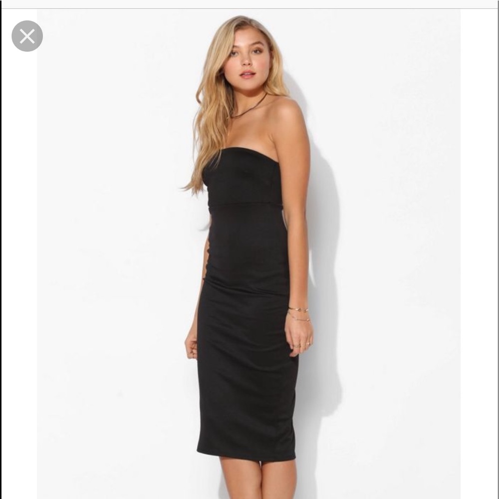 Urban out Fitters strapless black midi dress small